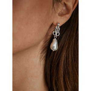 Mint Velvet Silver Tone Pearl Drop Earrings